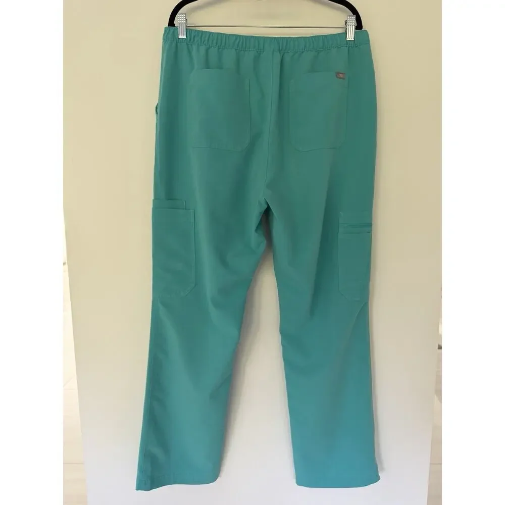 FIGS Cairo Scrub Pants XL Tall Technical Collection Teal Cargo Stretch Medical